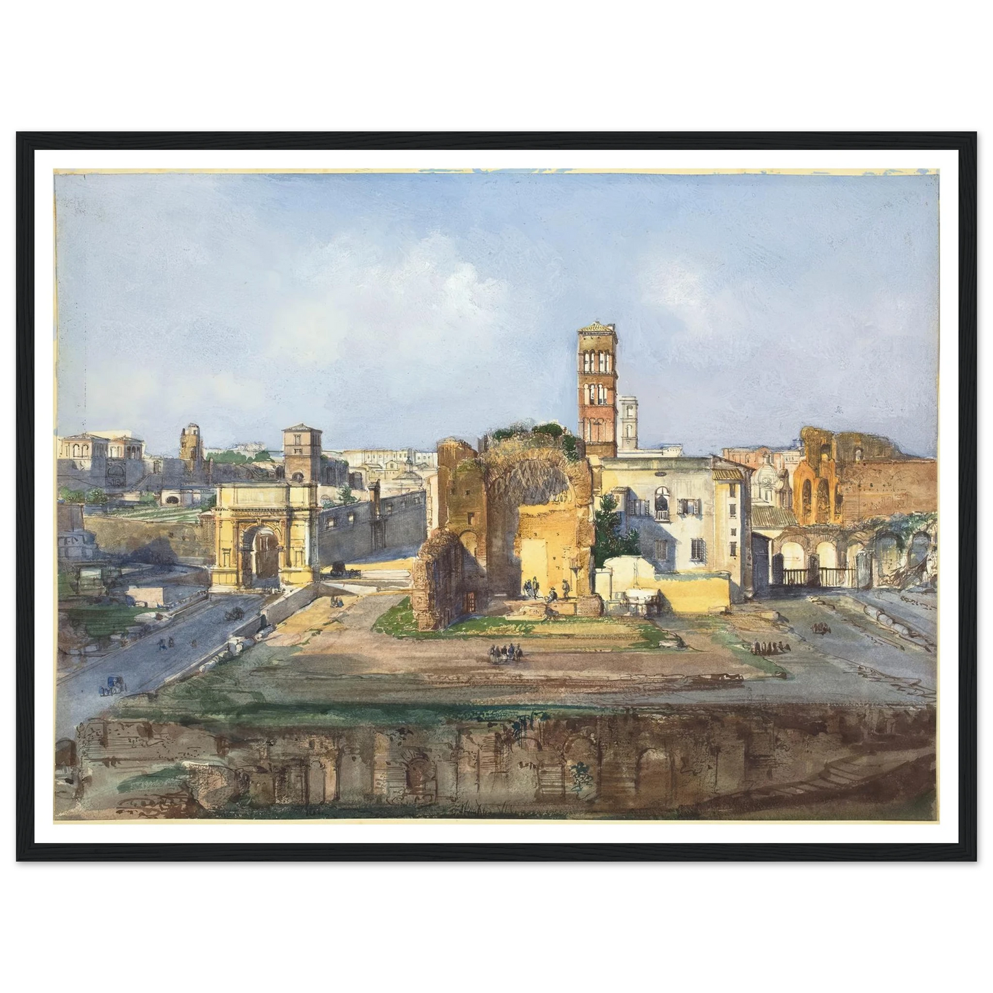 The Arch of Titus and the Temple of Venus and Rome near the Roman Forum Art Print | Ippolito Caffi-Quipham Collections