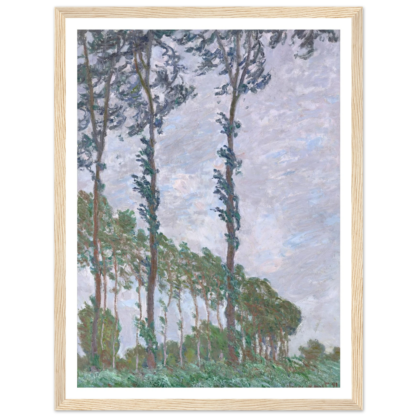 Wind Effect, Series of The Poplars (1891) Art Print | Claude Monet-Quipham Collections