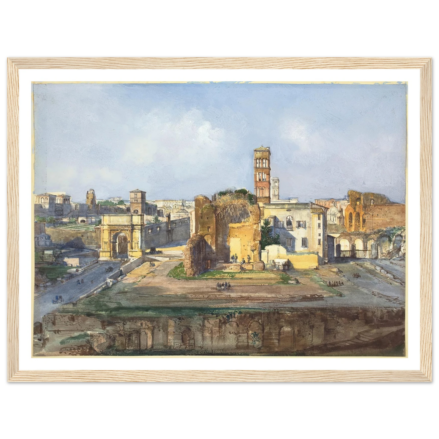 The Arch of Titus and the Temple of Venus and Rome near the Roman Forum Art Print | Ippolito Caffi-Quipham Collections