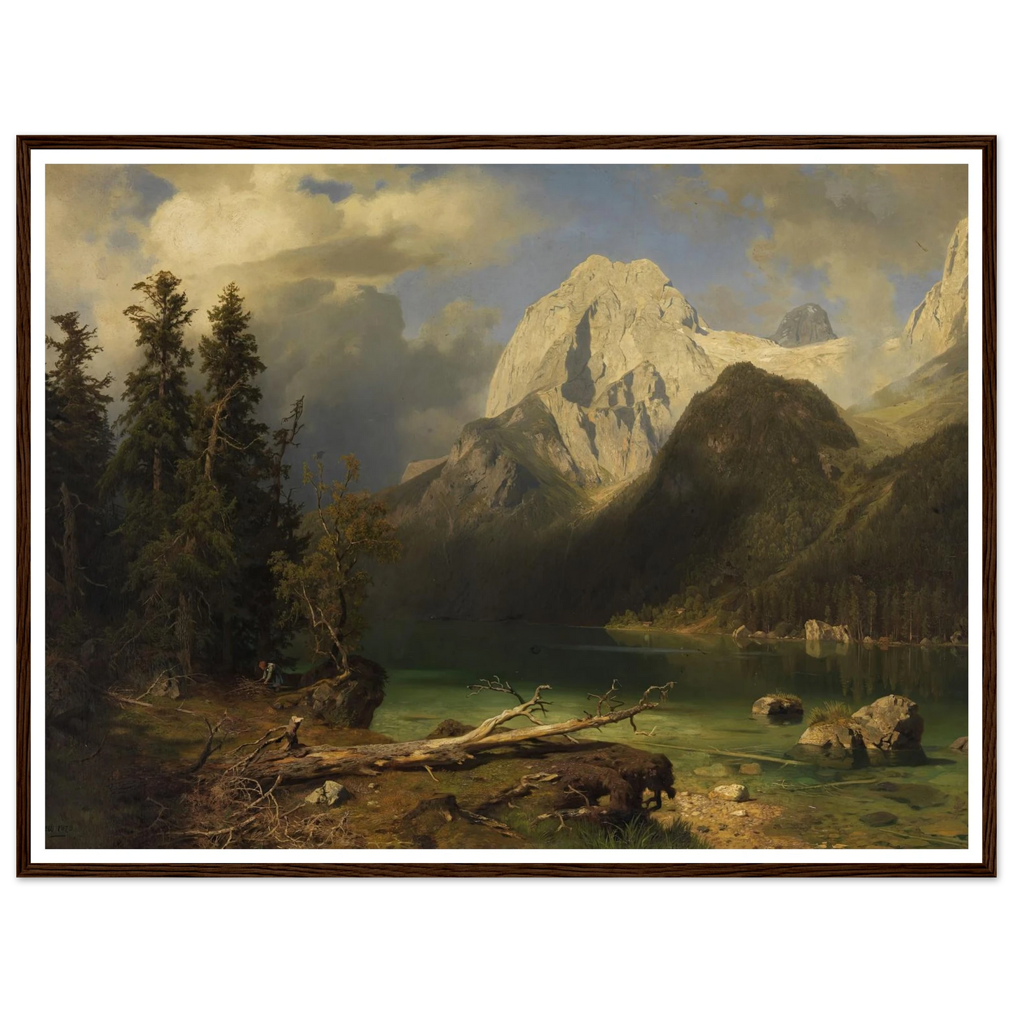 Gebirgssee mit Gebirgsmassiv im Hintergrund (1873) Art Print | August Wilhelm Leu-Quipham Collections