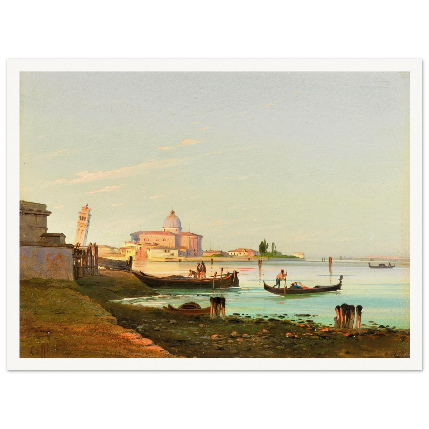 Venice, a View of San Pietro di Castello (1851) Art Print | Ippolito Caffi-Quipham Collections