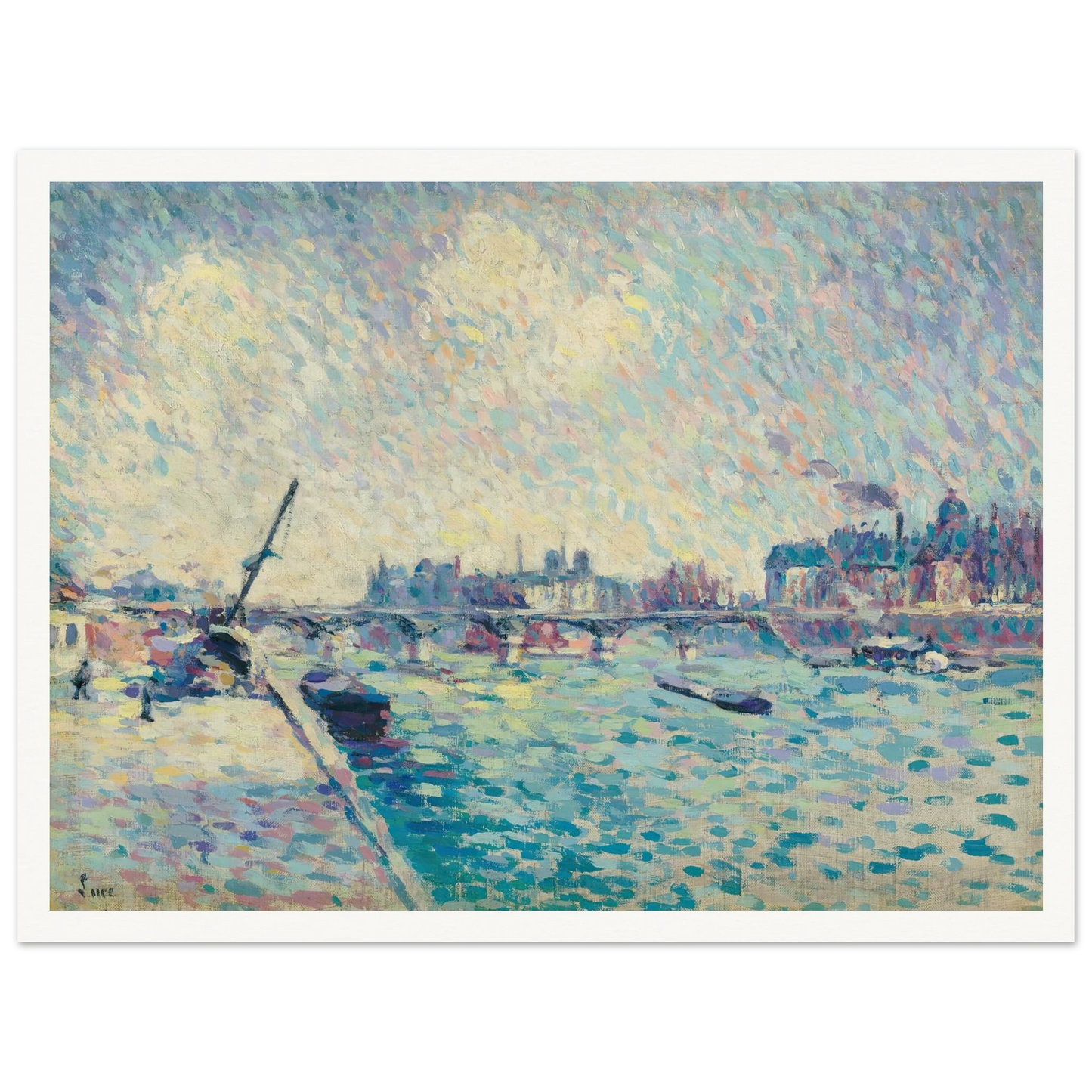 Paris, la Seine, Notre-Dame au loin (1898) Art Print | Maximilien Luce-Quipham Collections