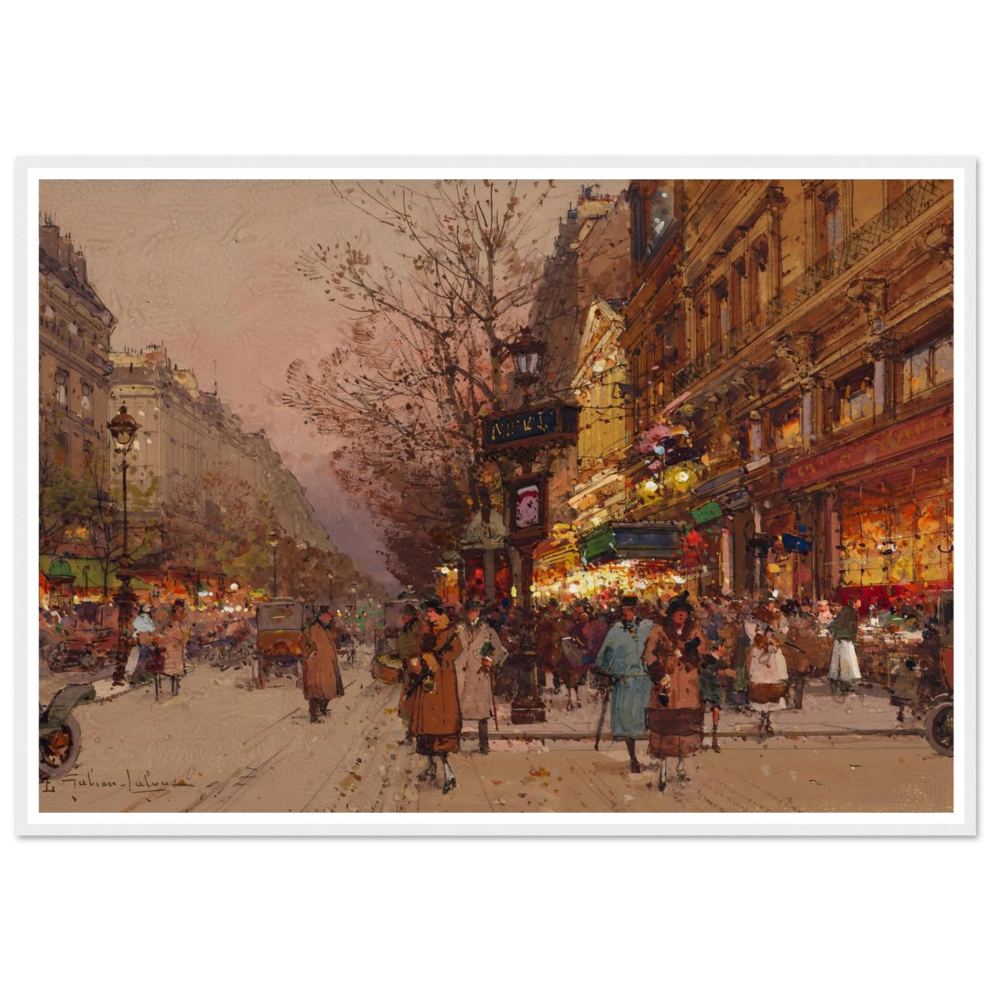 Les Grands Boulevards près du théâtre des variétés Art Print | Eugene Galien Laloue-Quipham Collections