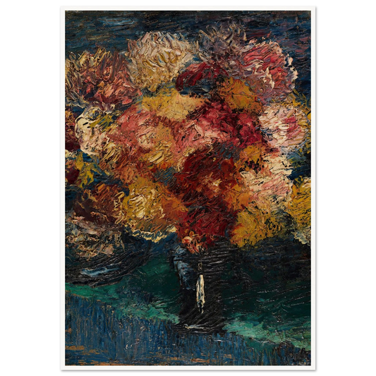 Chrysanthemen und Astern in blauer Vase (1910) Art Print | Christian Rohlfs-Quipham Collections