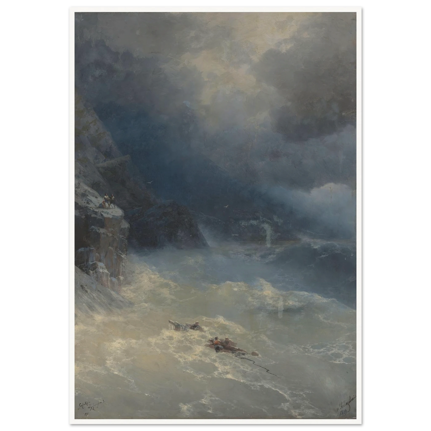 The storm at Cape Aya (1899) Art Print | Ivan Konstantinovich Aivazovsky-Quipham Collections
