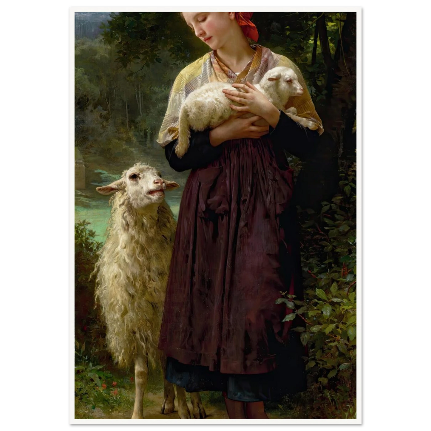 L’agneau Nouveau-Né (The Newborn Lamb) (1873) Art Print | William Bouguereau-Quipham Collections