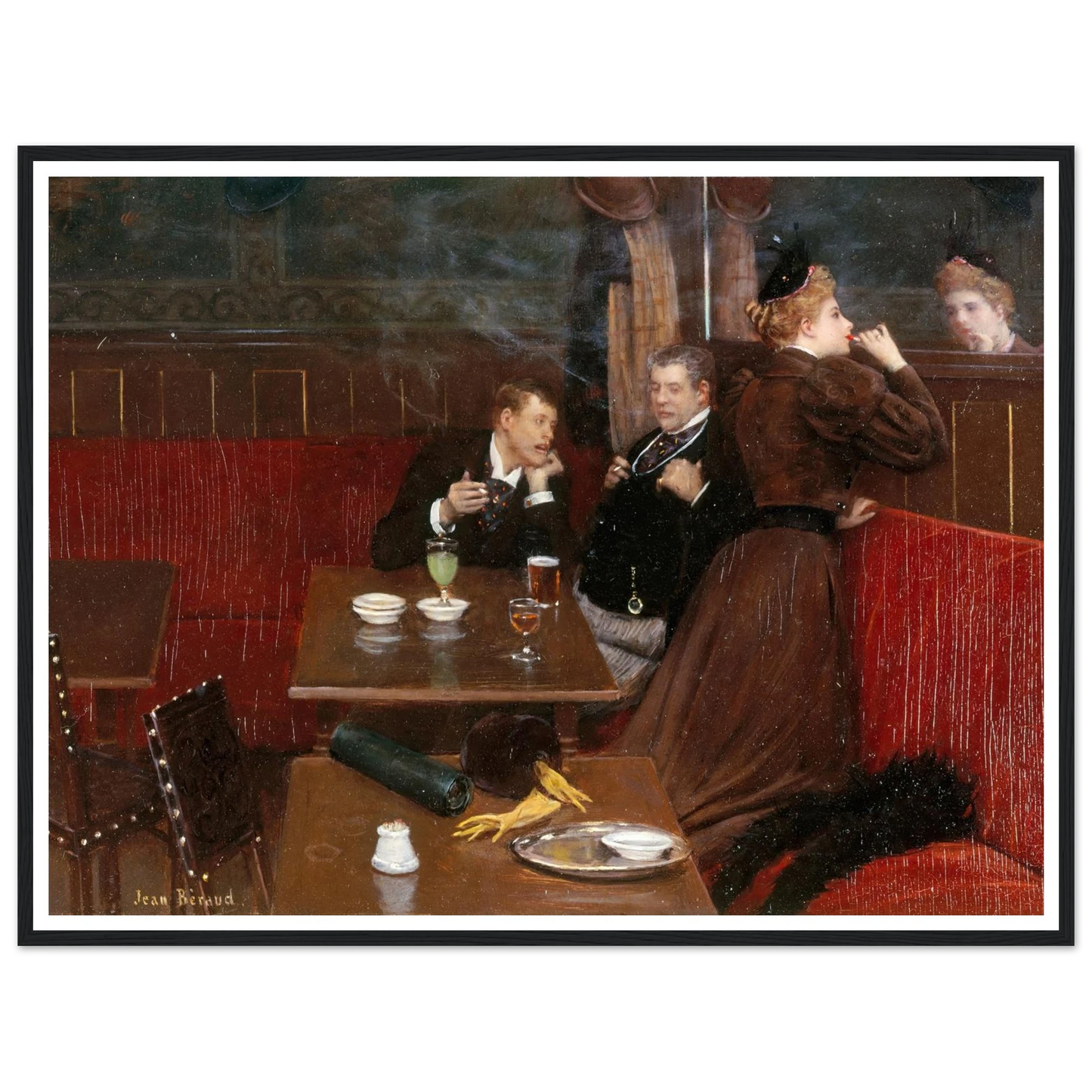 Trois personnages dans un café (1890) Art Print | Jean Beraud-Quipham Collections