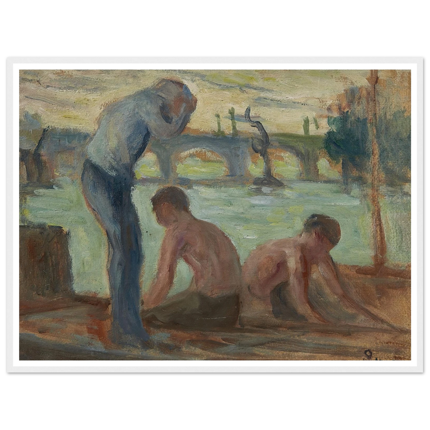 Personnages en bord de Seine Art Print | Maximilien Luce-Quipham Collections