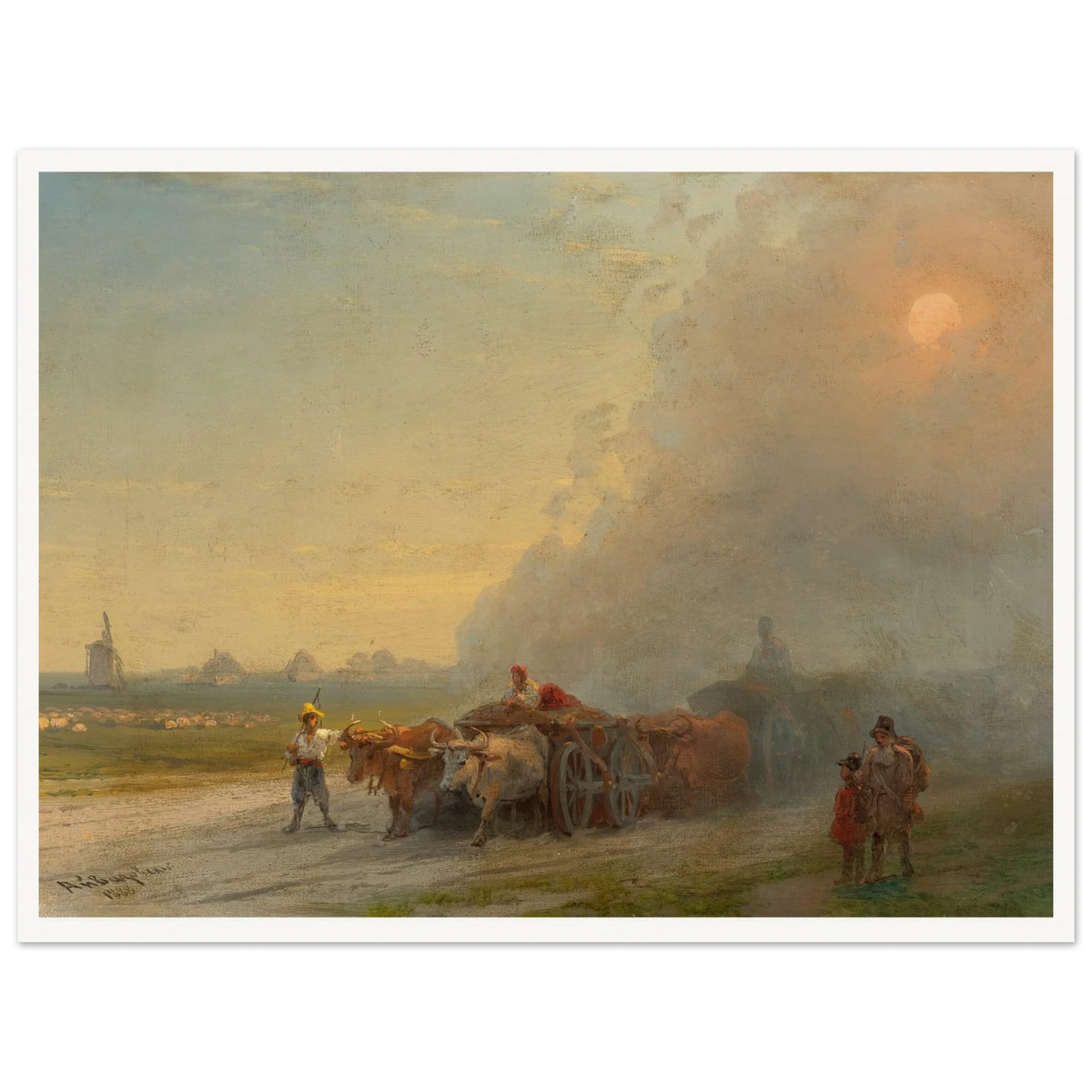 Ox-Carts In The Ukrainian Steppe (1888) Art Print | Ivan Konstantinovich Aivazovsky-Quipham Collections