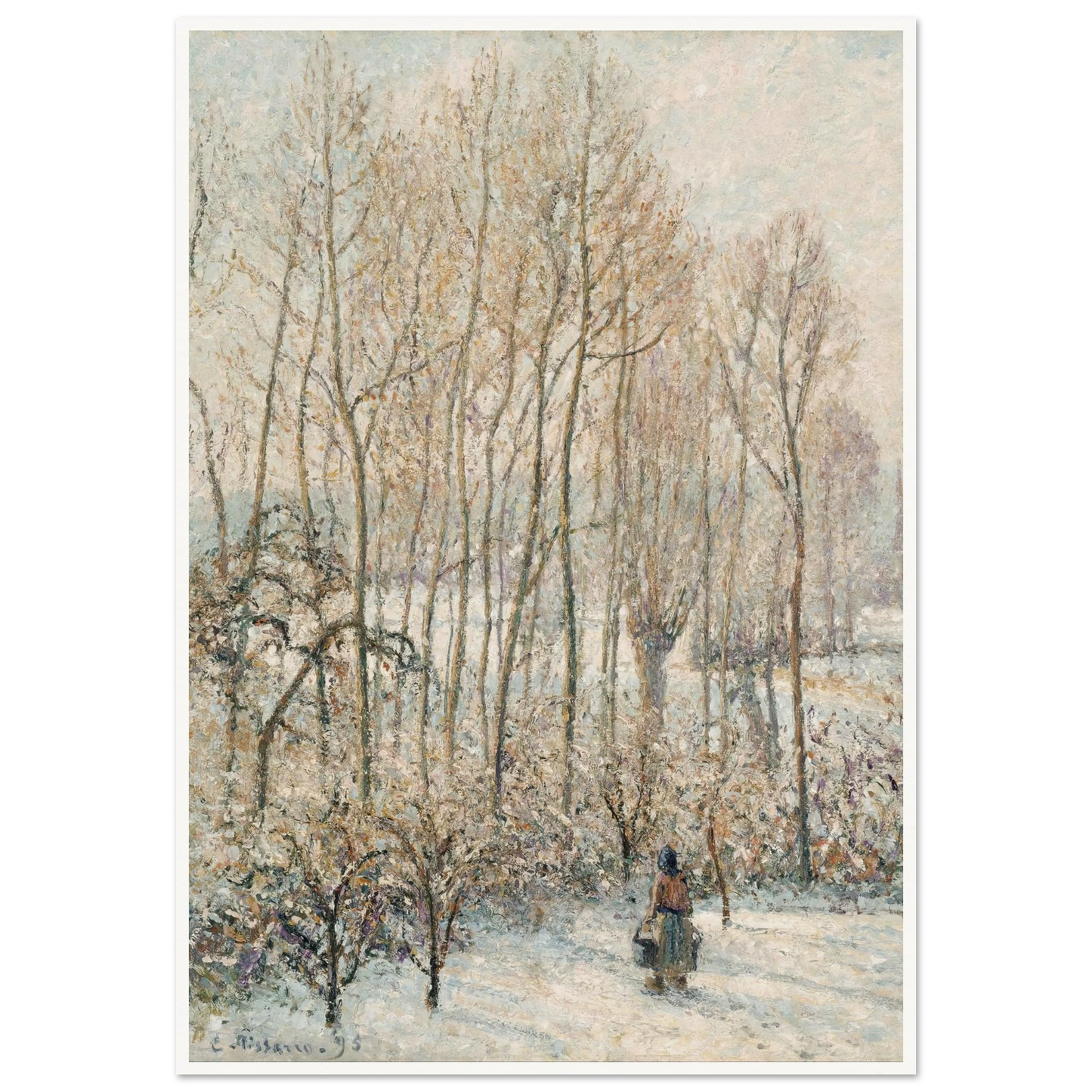 Morning Sunlight on the Snow, Eragny-sur-Epte (1895) Art Print | Camille Pissarro-Quipham Collections