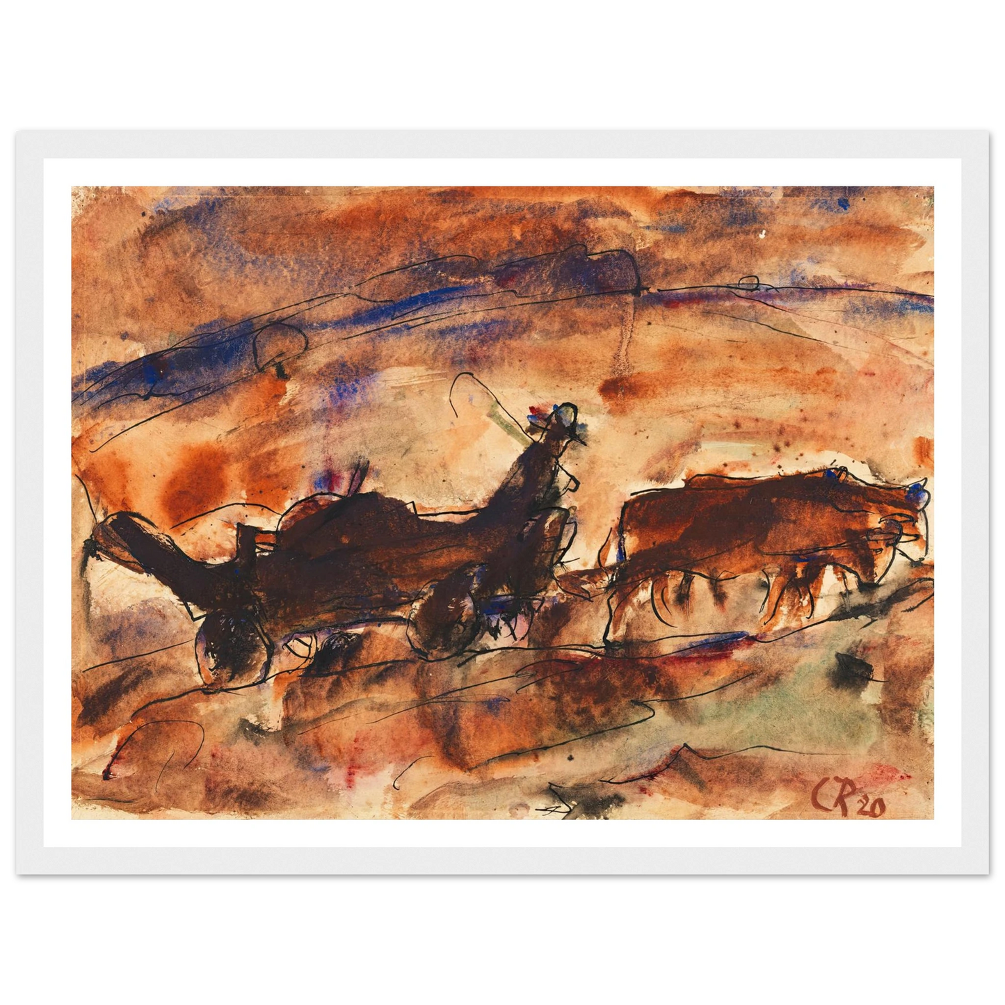 Ochsenfuhrwerk (1920) Art Print | Christian Rohlfs-Quipham Collections