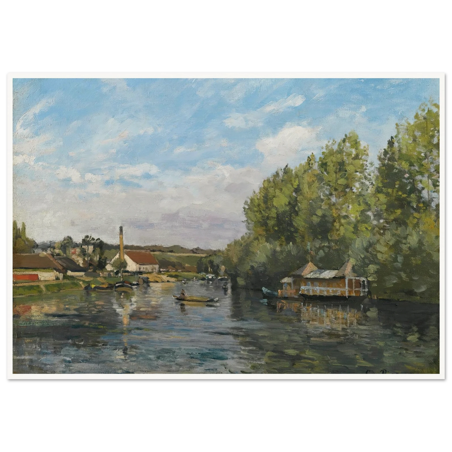 La Seine À Port-Marly (circa 1872) Art Print | Camille Pissarro-Quipham Collections