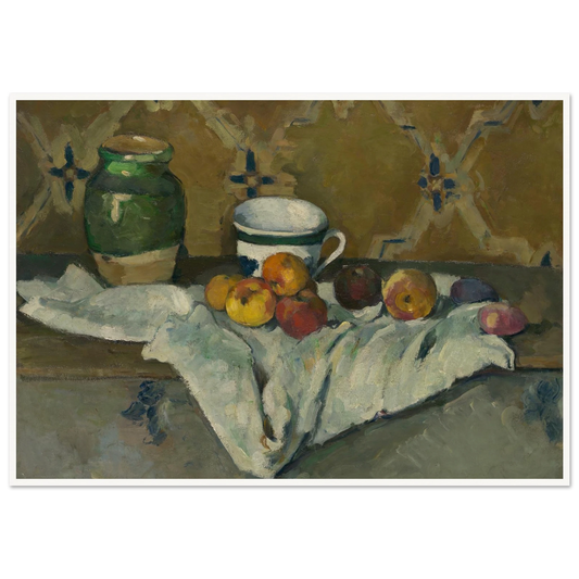 Still Life with Jar, Cup, and Apples (ca. 1877) Art Print | Paul Cezanne-Quipham Collections