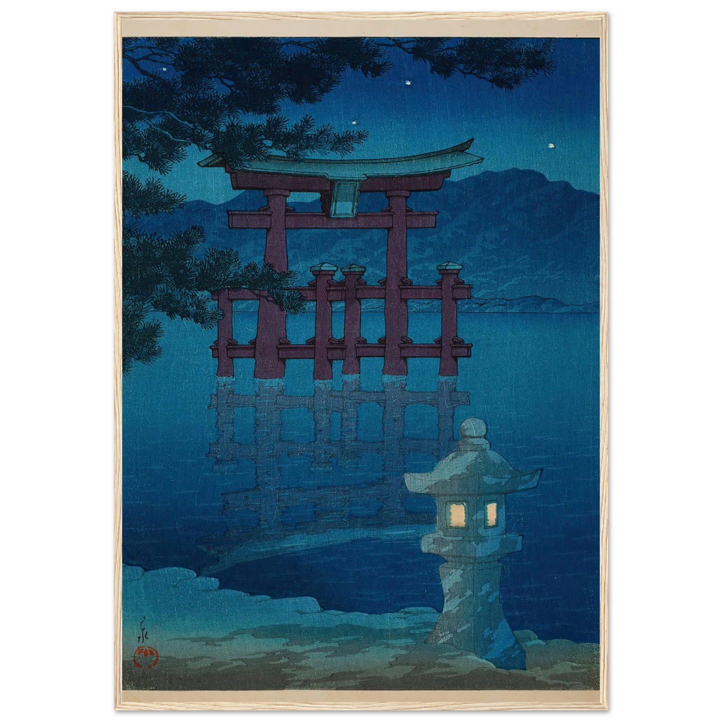 Hoshizukiyo Miyajima (Starlit Night at Miyajima) (1928) Art Print | Kawase Hasui-Quipham Collections