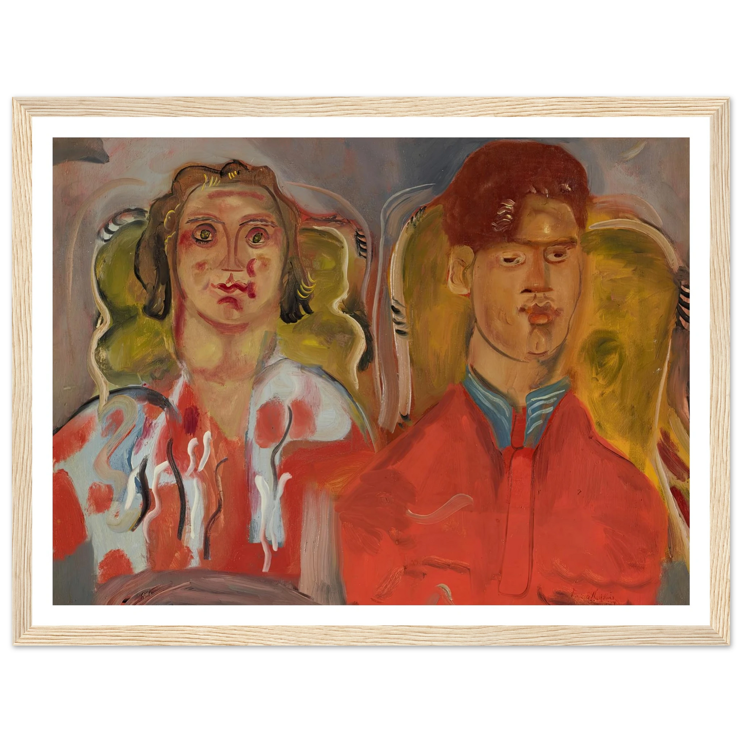 Double portrait No. 2 (Katharine and Anthony West) (1937) Art Print | Frances Hodgkins-Quipham Collections