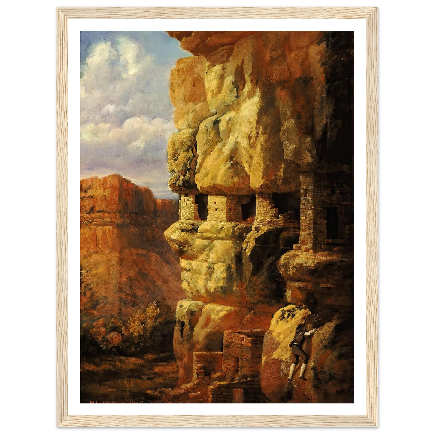 Cliff Houses On The Rio Mancos, Colorado (1875) Art Print | William Henry Holmes-Quipham Collections