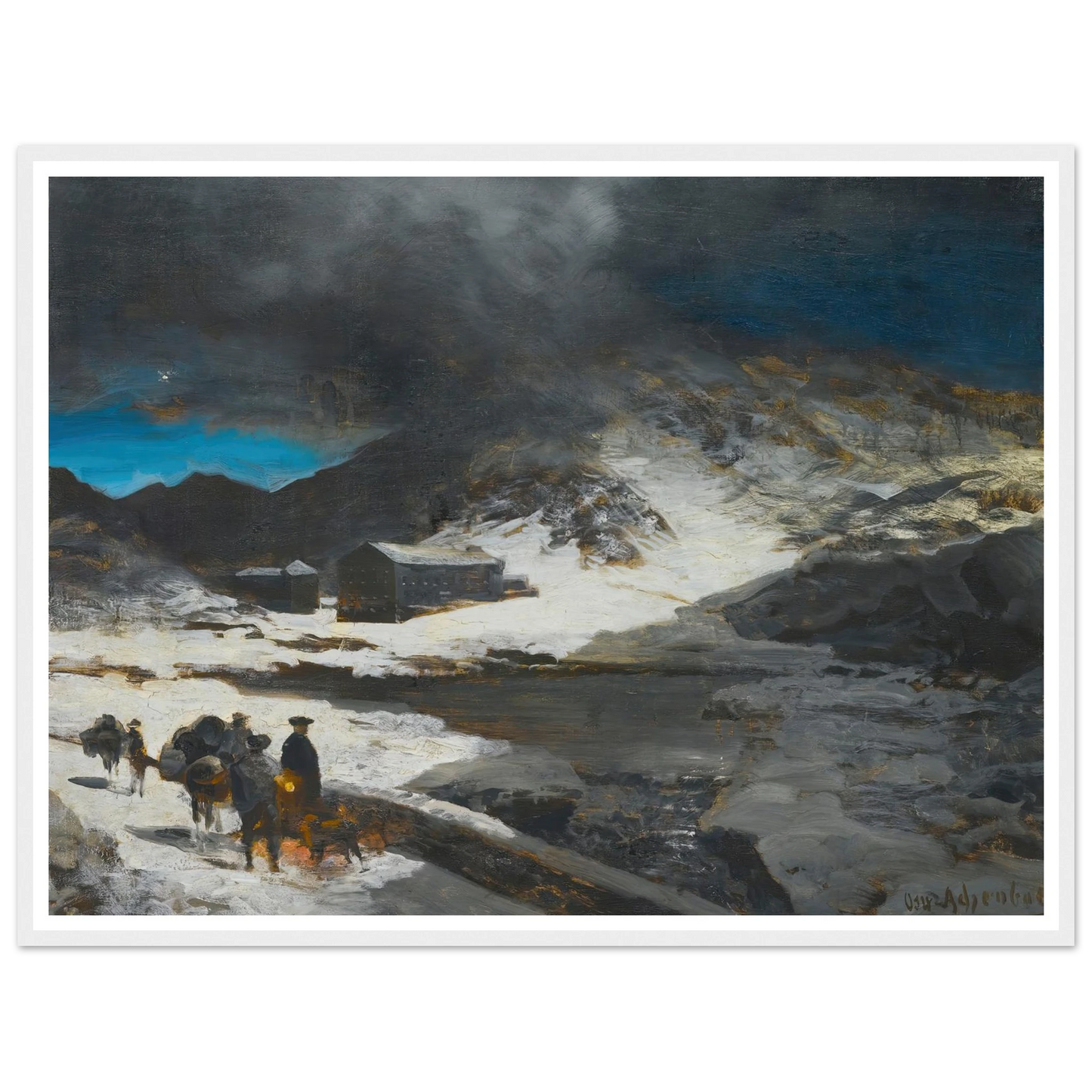 The Great St Bernard Inn, In The Alps Art Print | Oswald Achenbach-Quipham Collections