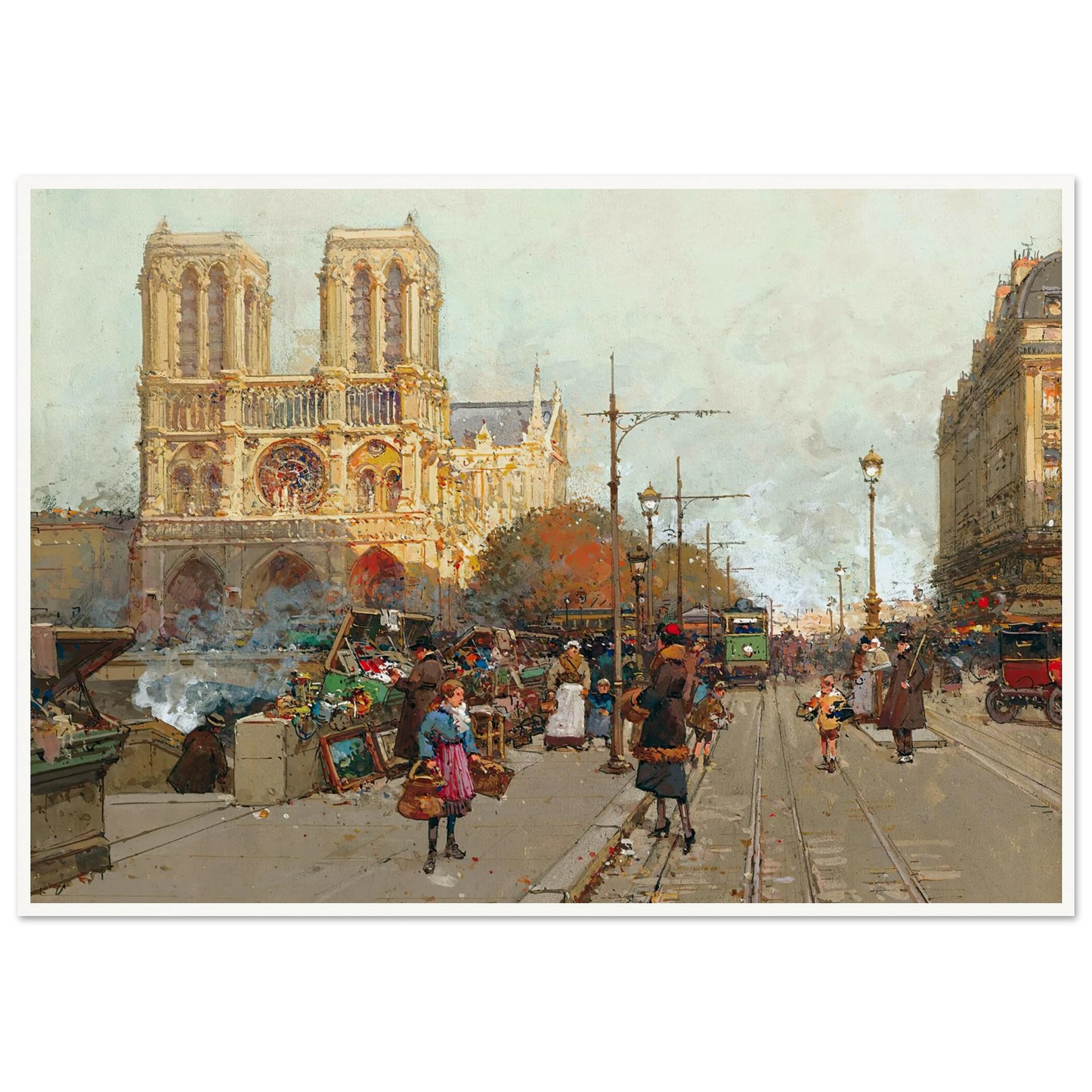 Notre Dame De Paris, Vue Du Quai De Montebello Art Print | Eugene Galien Laloue-Quipham Collections