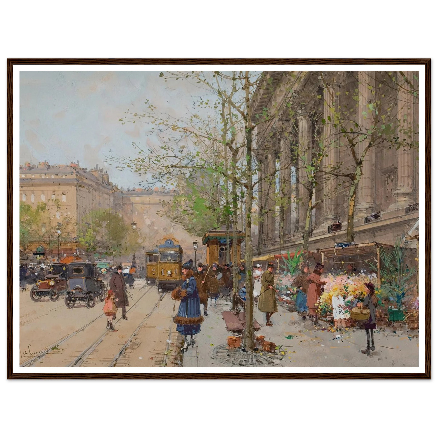 Marché aux fleurs Place de la Madeleine Art Print | Eugene Galien Laloue-Quipham Collections