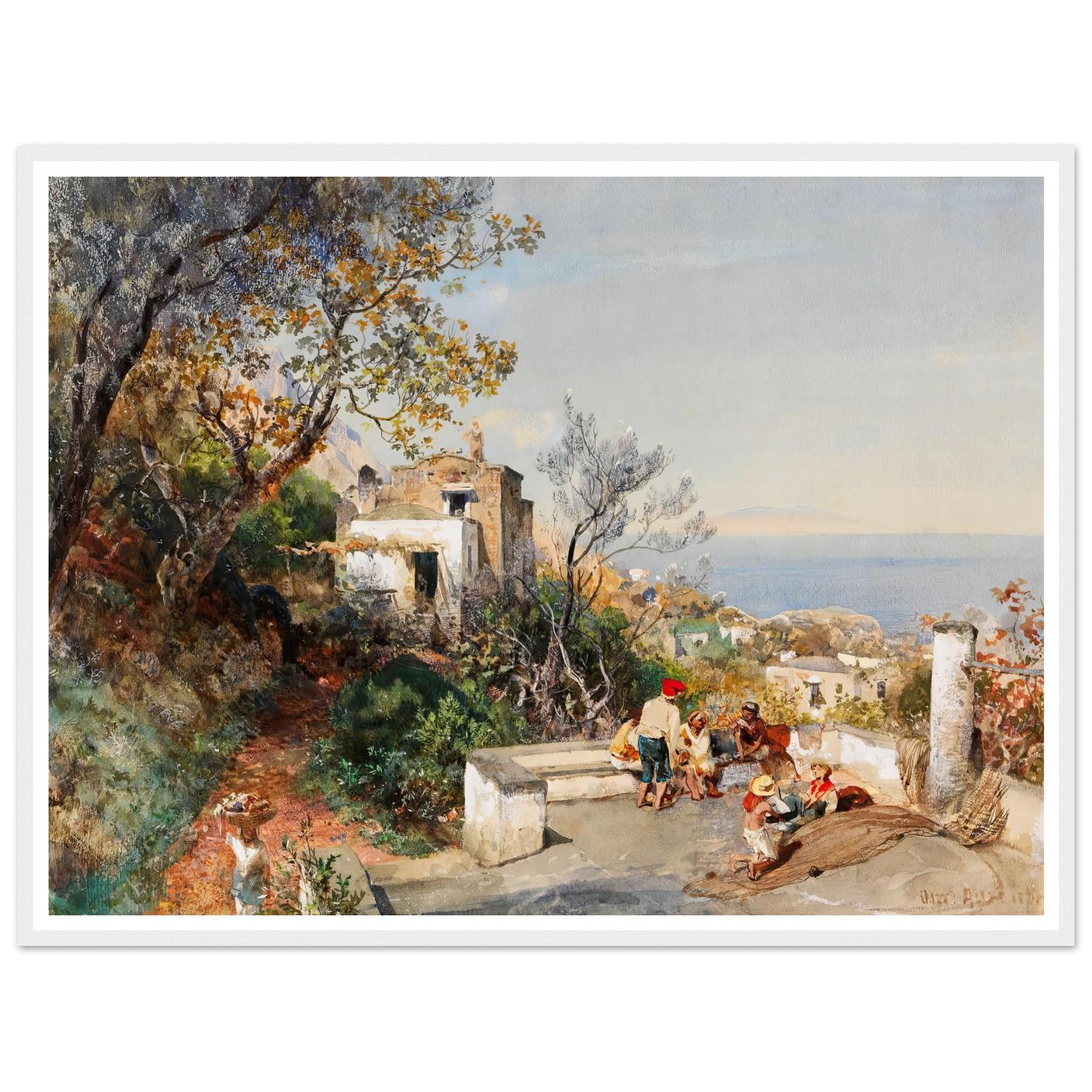 Blick über die Bucht von Neapel (ca.1880) Art Print | Oswald Achenbach-Quipham Collections