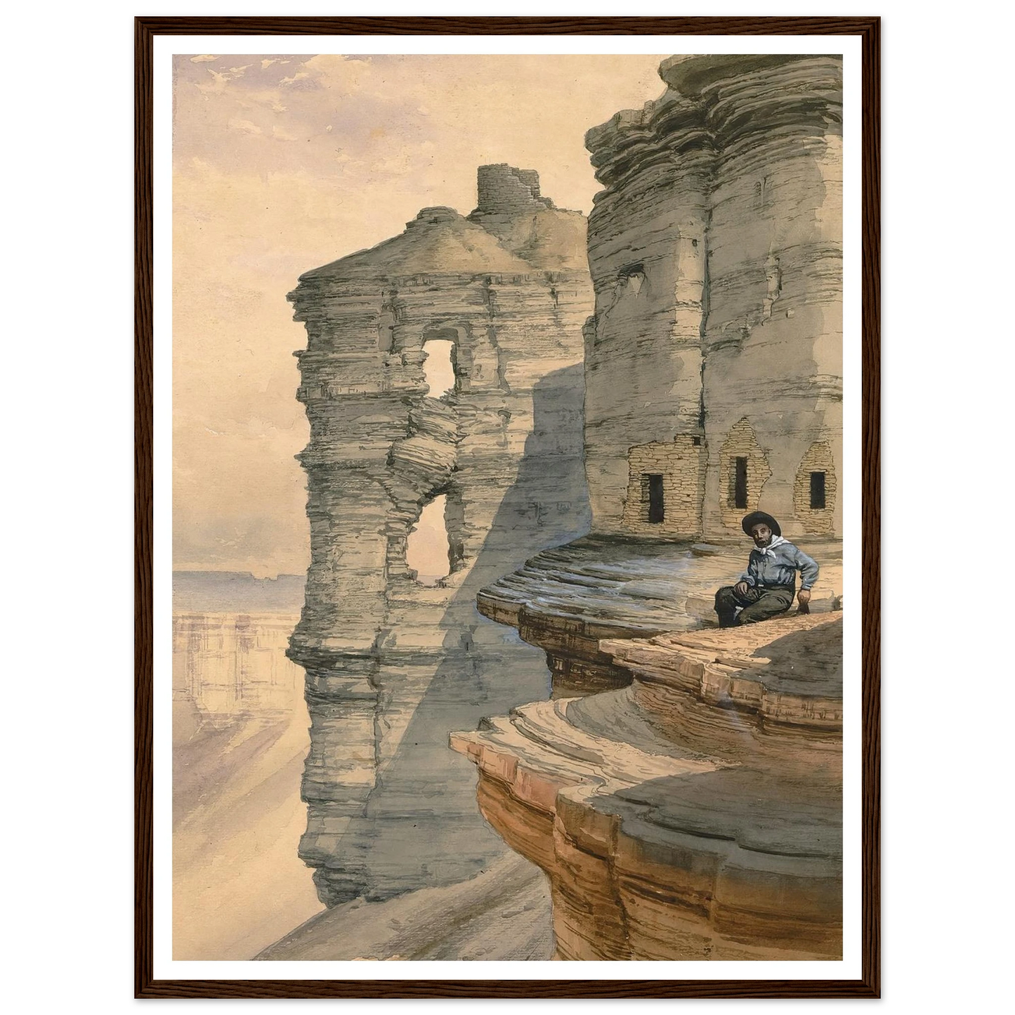 Cliff Houses On The Rio Mancos, Colorado (1878) Art Print | William Henry Holmes-Quipham Collections