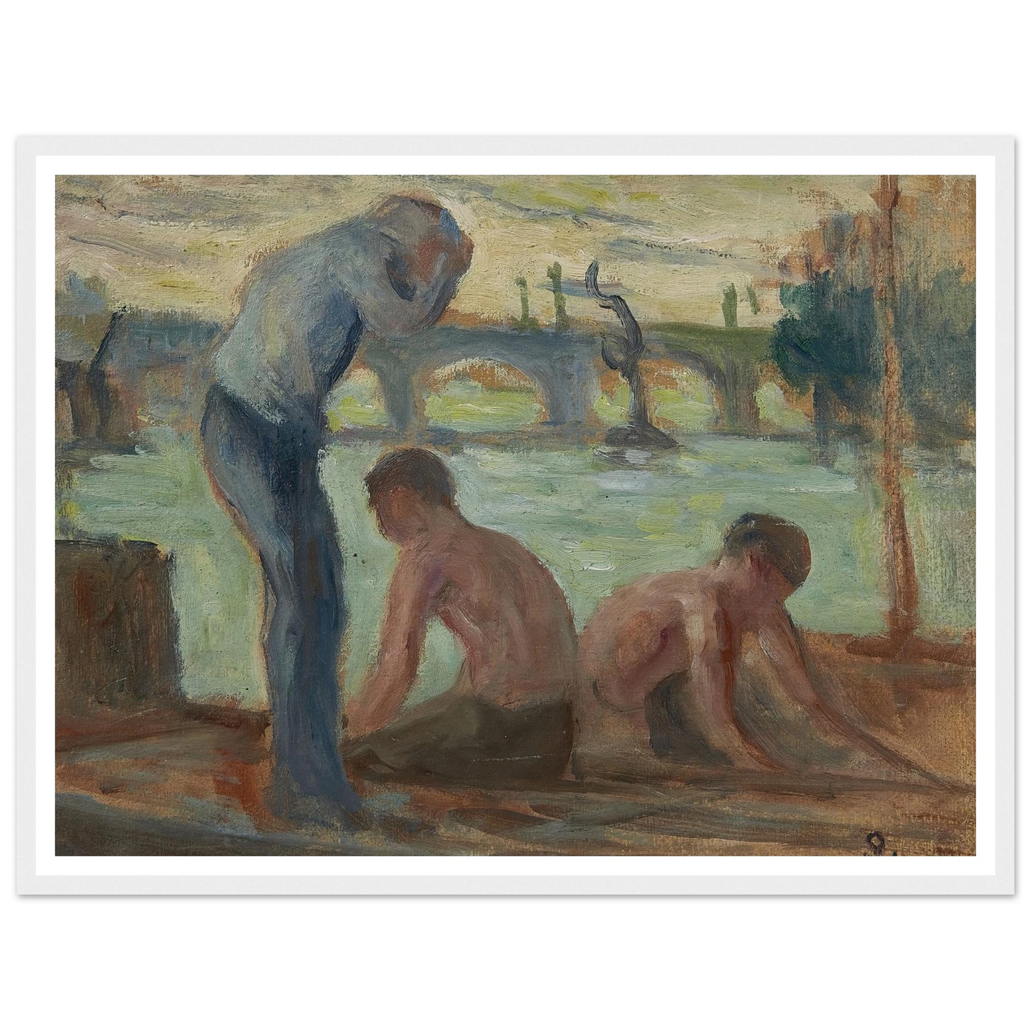 Personnages en bord de Seine Art Print | Maximilien Luce-Quipham Collections