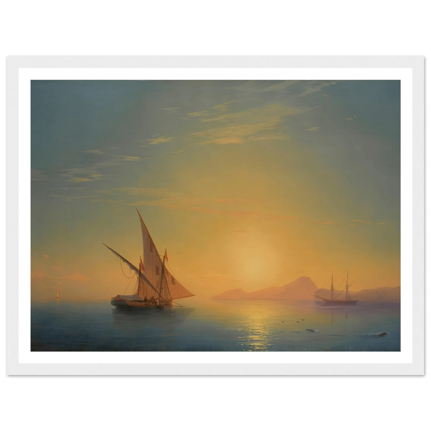 Sunset Over Ischia (1857) Art Print | Ivan Konstantinovich Aivazovsky-Quipham Collections
