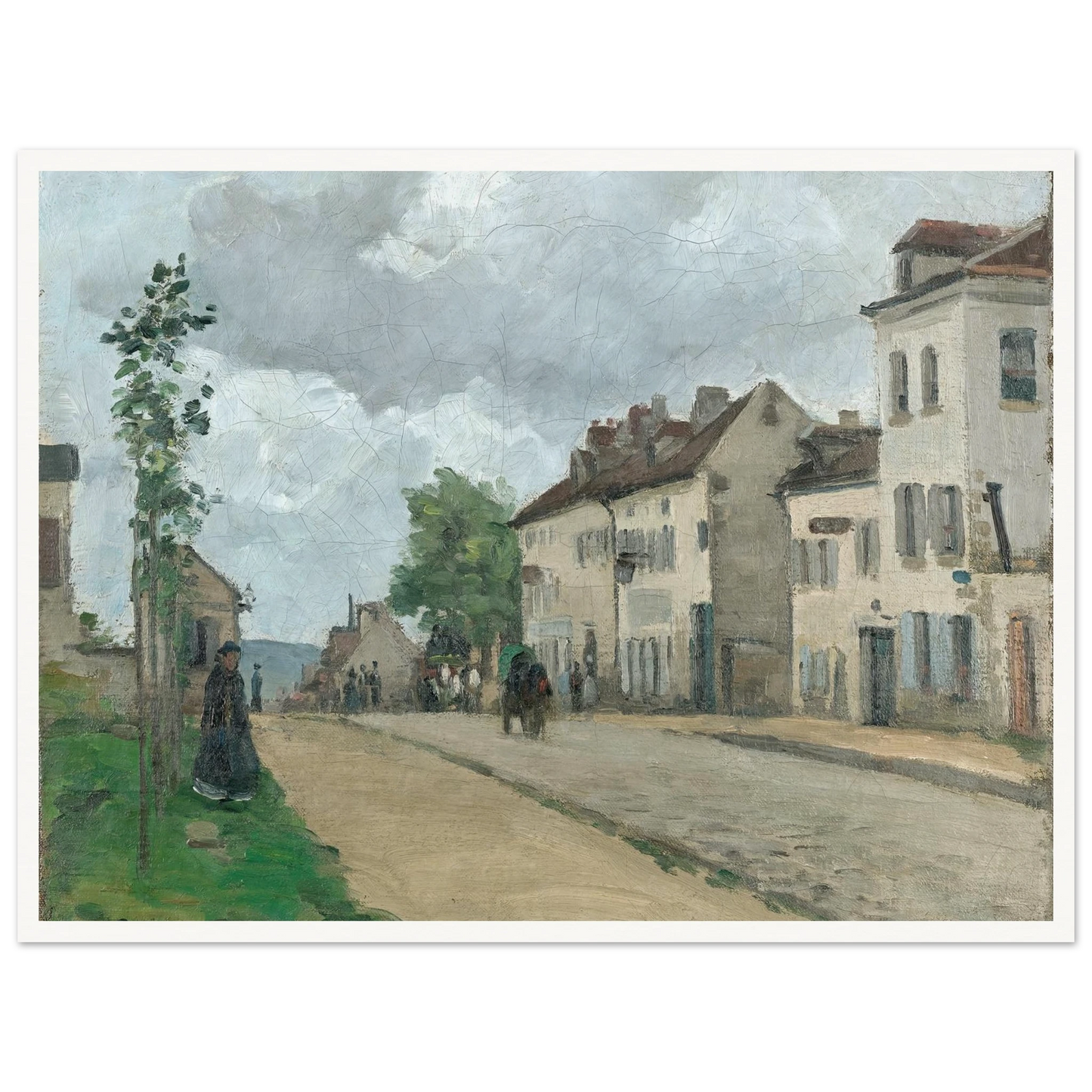 Straße in Pontoise (Rue de Gisors) (1868) Art Print | Camille Pissarro-Quipham Collections