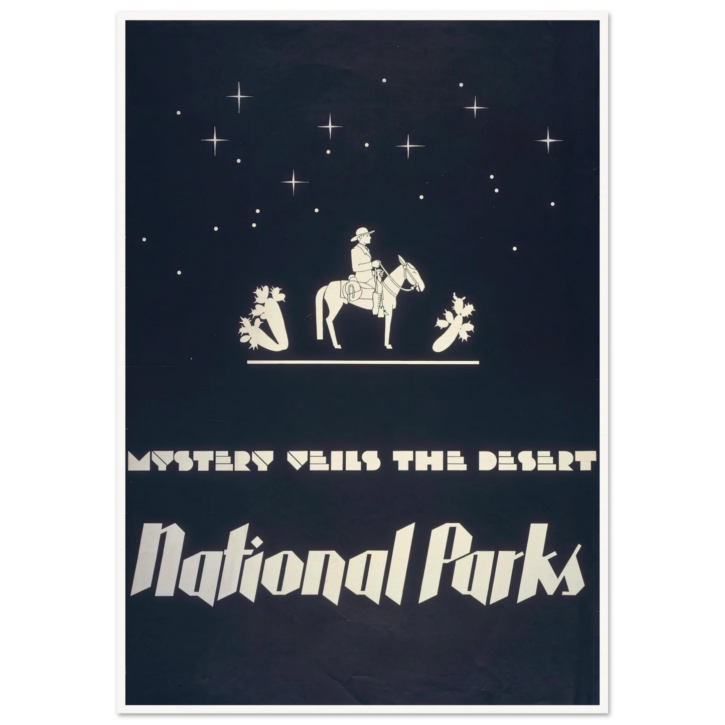 Mystery veils the desert – National parks (1930) Art Print | Dorothy Waugh-Quipham Collections