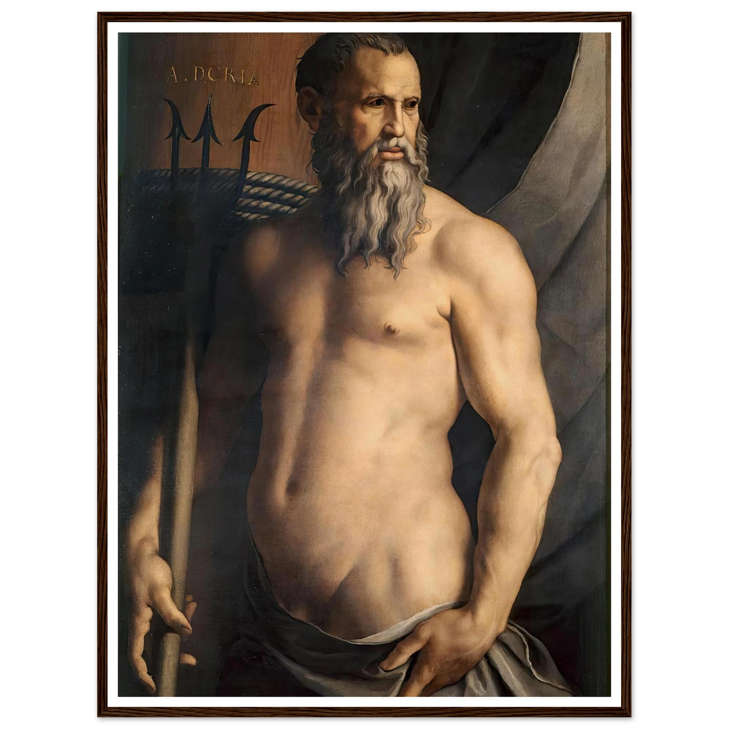 Portrait Of Andrea Doria As Neptune (1550–1555) Art Print | Agnolo Bronzino-Quipham Collections