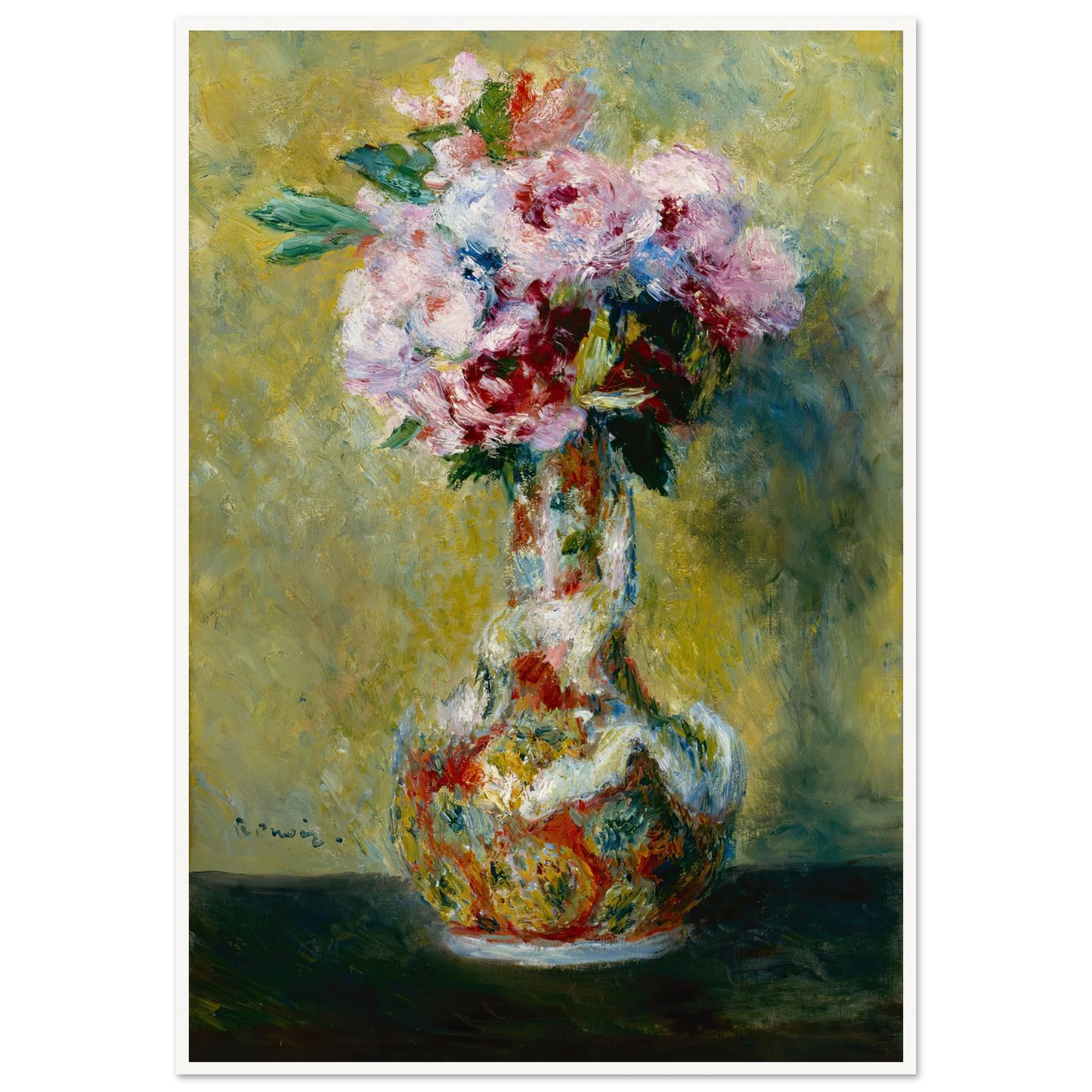 Bouquet in a Vase (1878) Art Print | Pierre Auguste Renoir-Quipham Collections