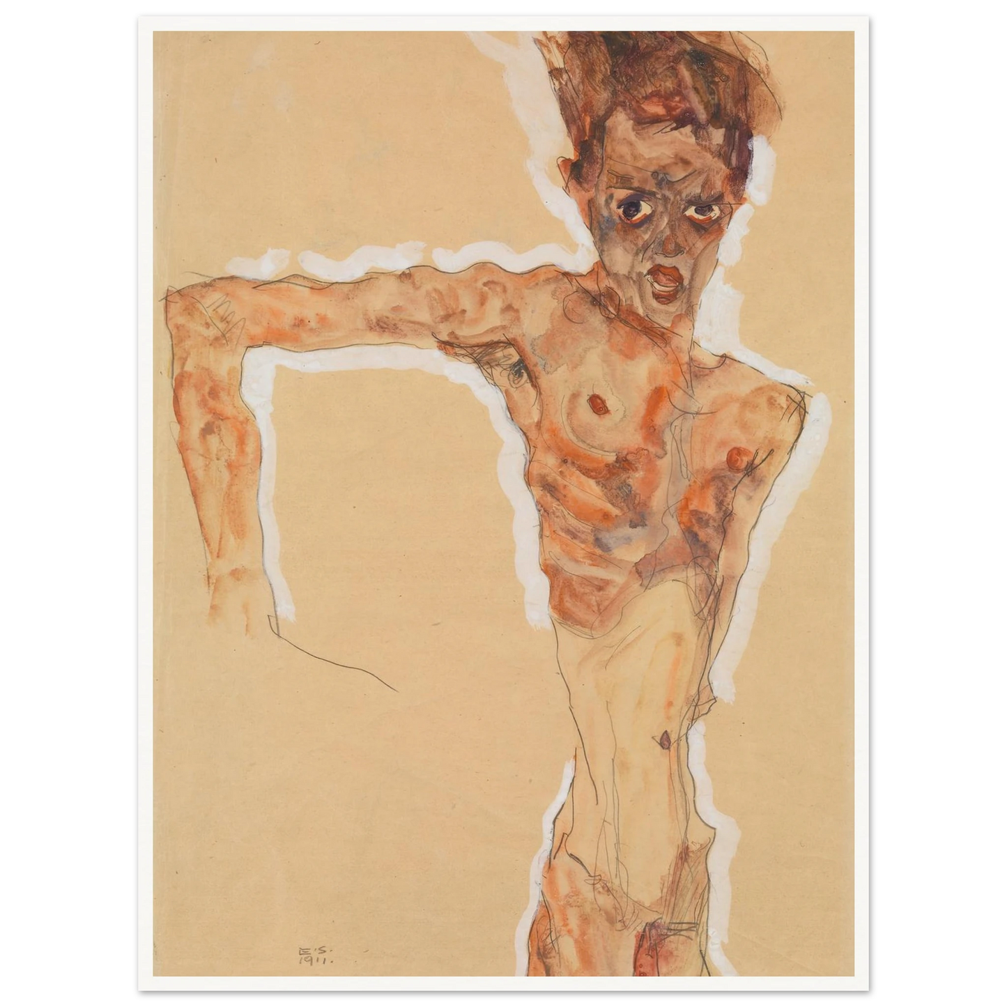 Self-Portrait (1911) Art Print | Egon Schiele-Quipham Collections