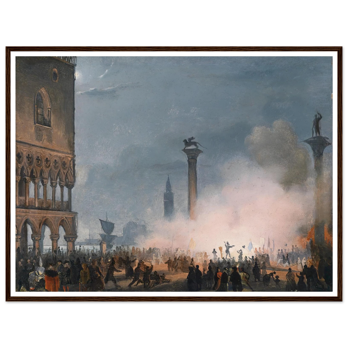 Venedi Piazzetta bei Nacht Art Print | Ippolito Caffi-Quipham Collections