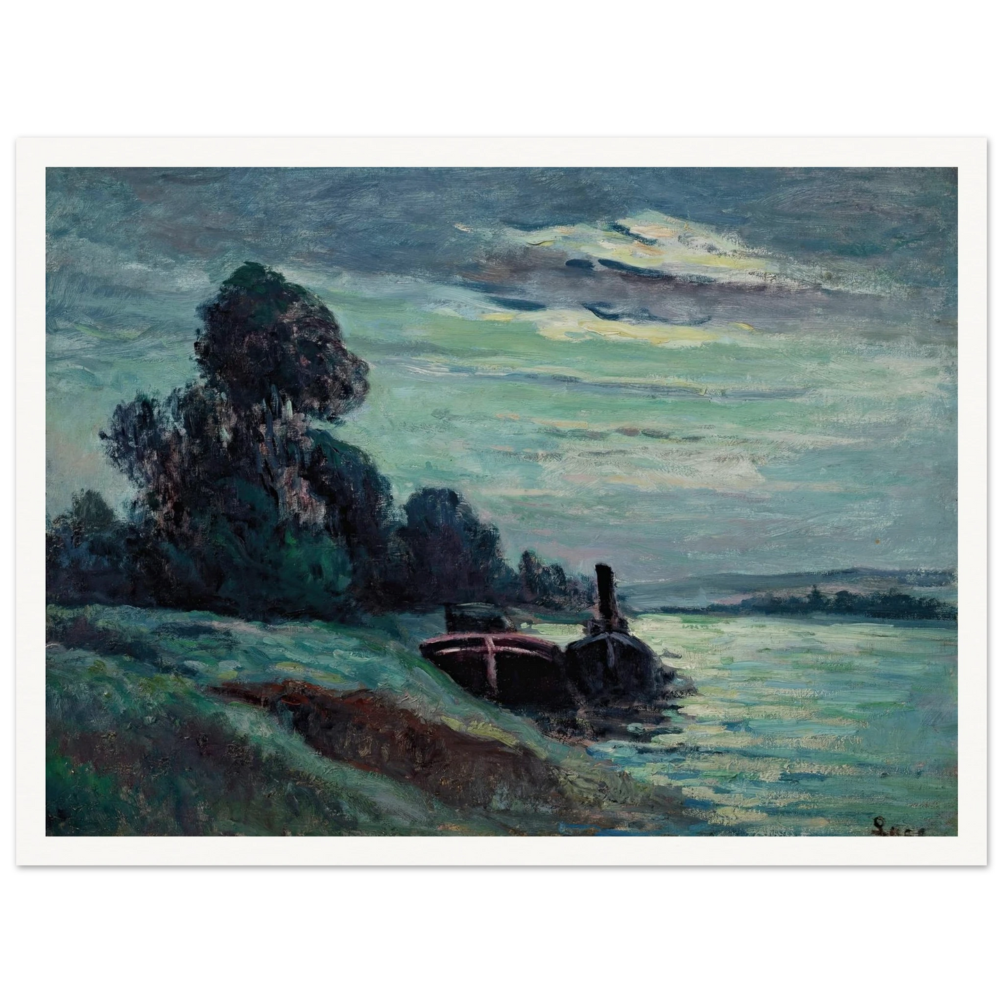 Péniches sur la Seine Art Print | Maximilien Luce-Quipham Collections