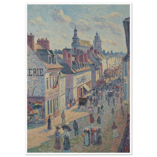 Jour de marché à Gisors (rue Cappeville) (1897) Art Print | Maximilien Luce-Quipham Collections