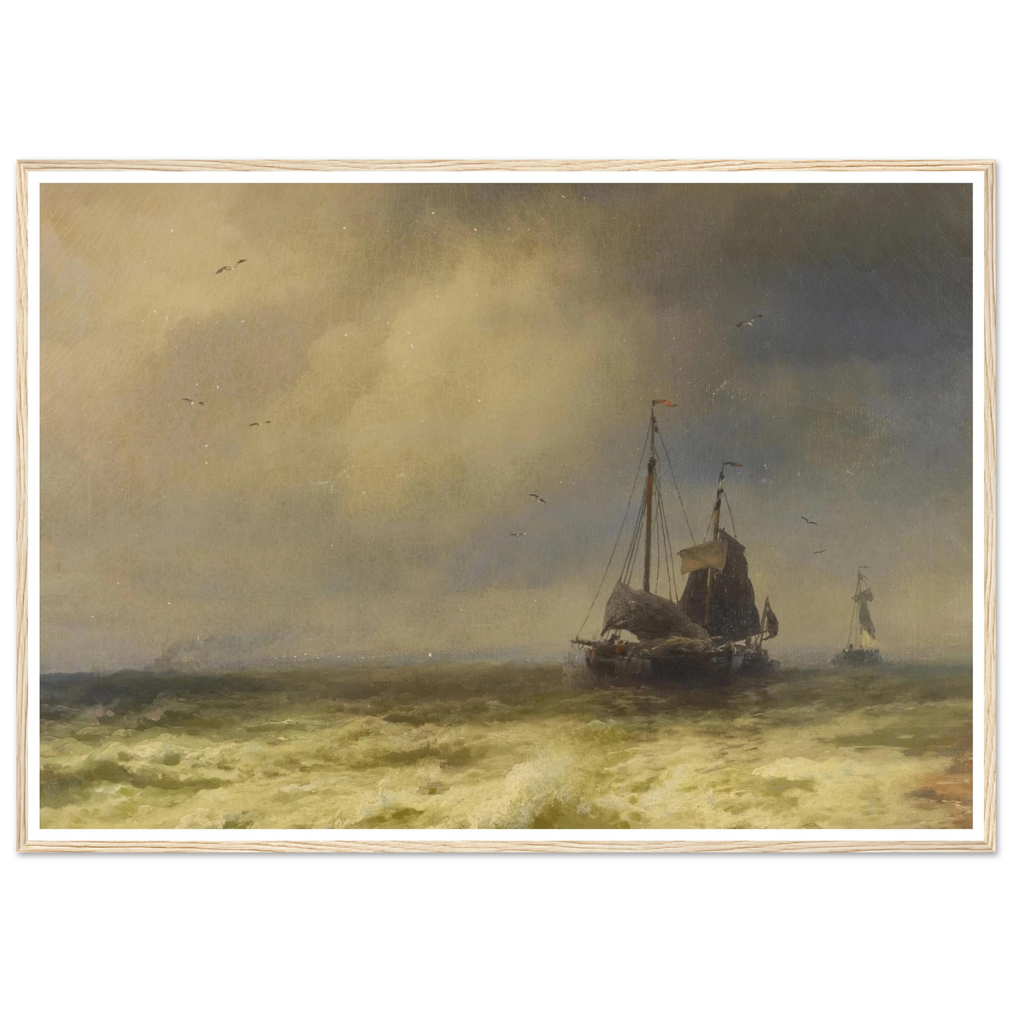 Two Ships By the Shoreline Art Print | Hermann Ottomar Herzog-Quipham Collections