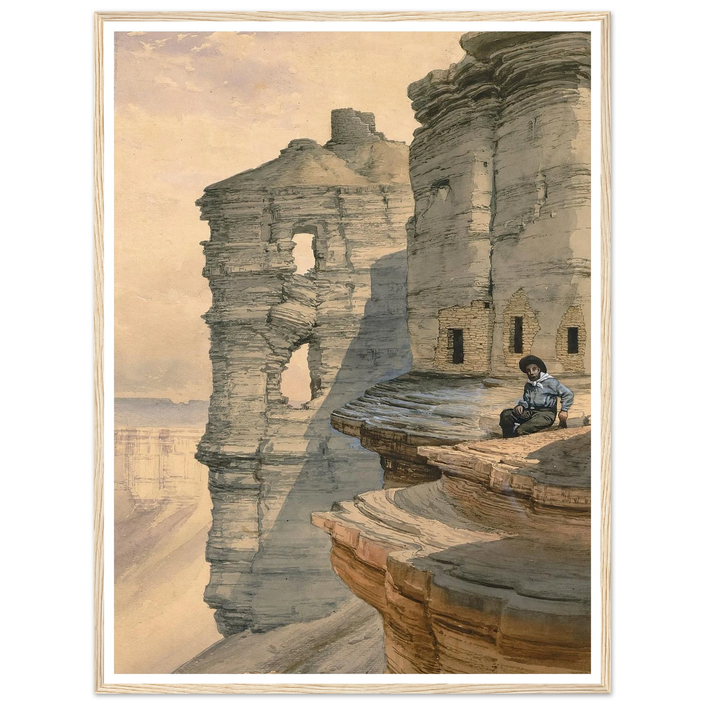 Cliff Houses On The Rio Mancos, Colorado (1878) Art Print | William Henry Holmes-Quipham Collections