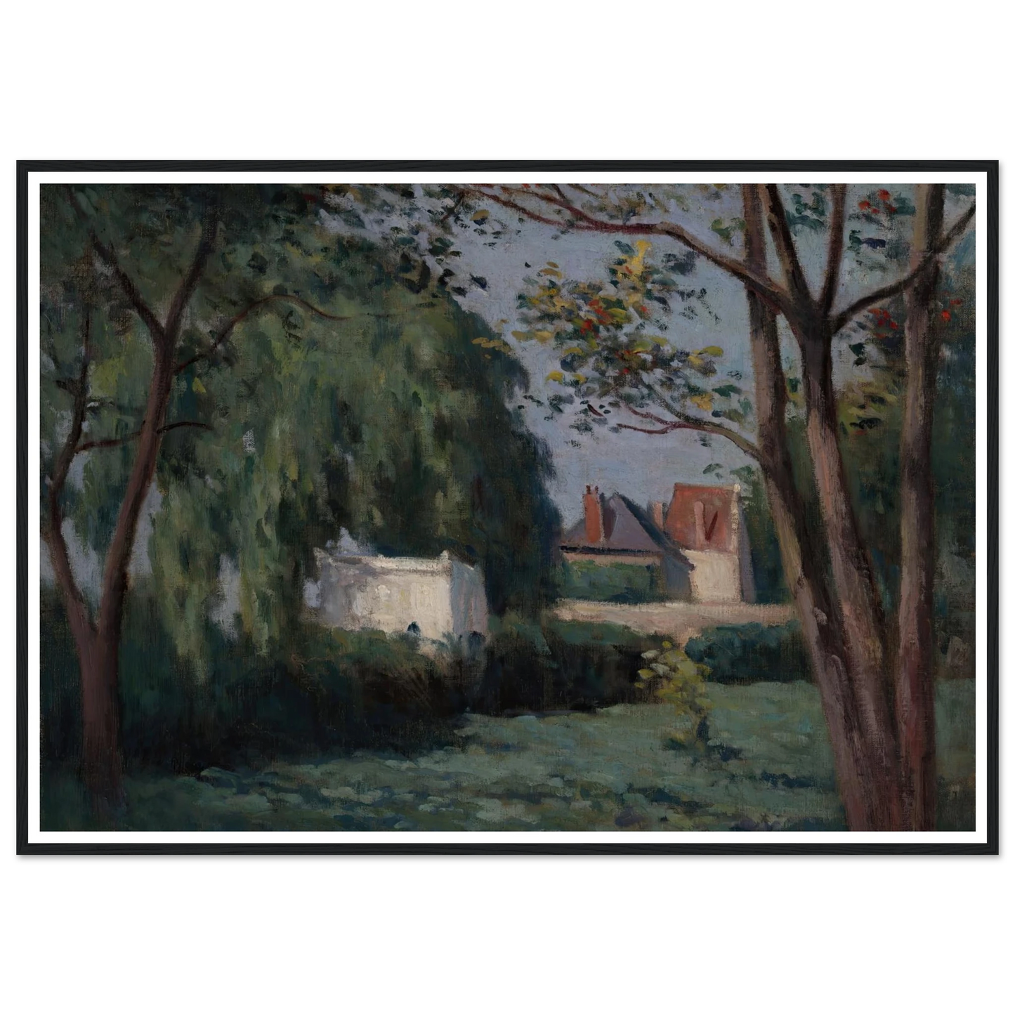 Country Scene with Three Houses and Trees (ca. 1900) Art Print | Maximilien Luce-Quipham Collections