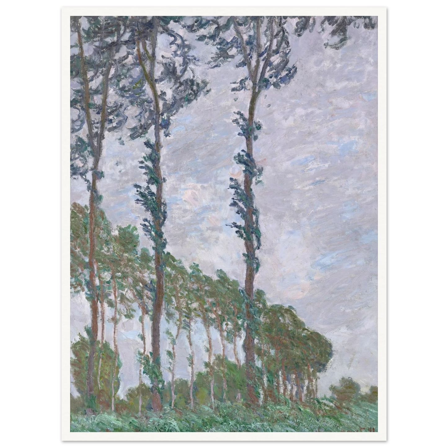 Wind Effect, Series of The Poplars (1891) Art Print | Claude Monet-Quipham Collections