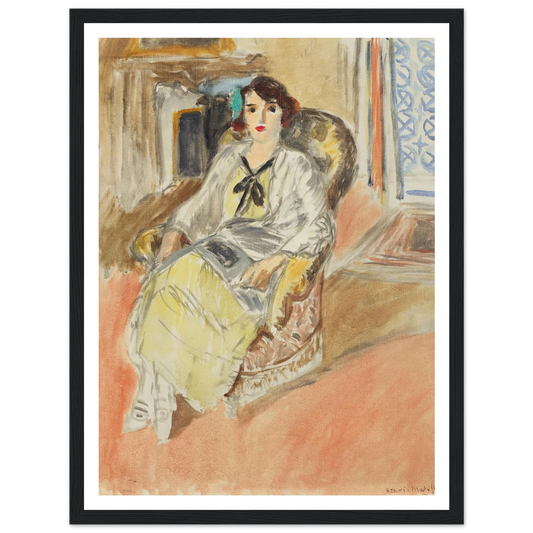 Jeune fille assise, robe jaune (1921-1922) Art Print | Henri Matisse-Quipham Collections