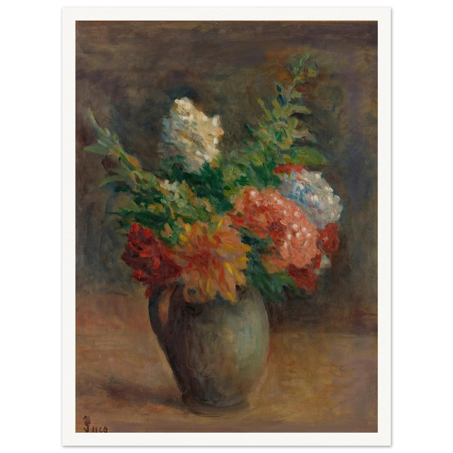 Pivoines, Géraniums Et Lilas Blancs (circa 1925) Art Print | Maximilien Luce-Quipham Collections