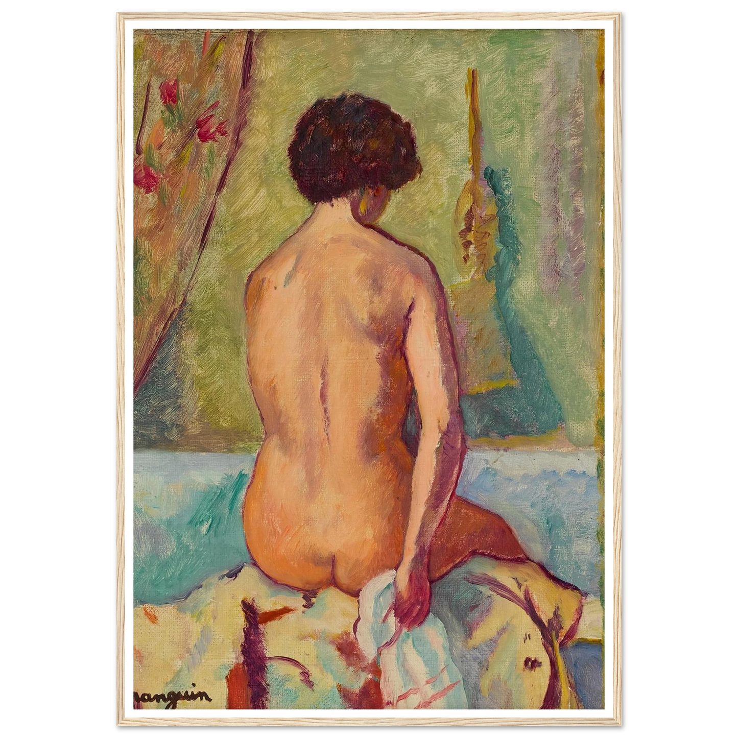 Nu assis de dos, line (1940) Art Print | Henri Manguin-Quipham Collections