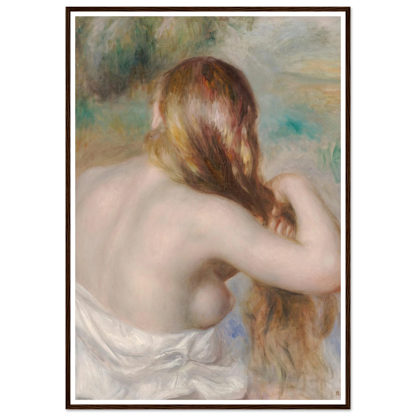Blonde Braiding Her Hair (1886) Art Print | Pierre Auguste Renoir-Quipham Collections