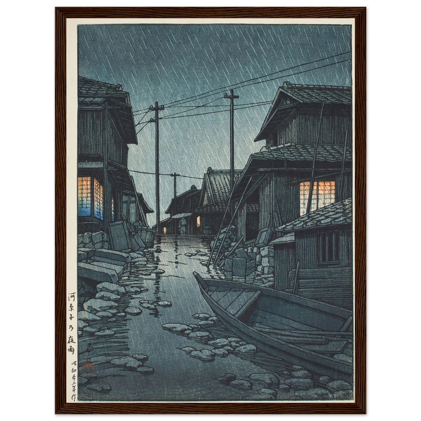 Kawarago no yau (Night rain at Kawarago) (1947) Art Print | Kawase Hasui-Quipham Collections