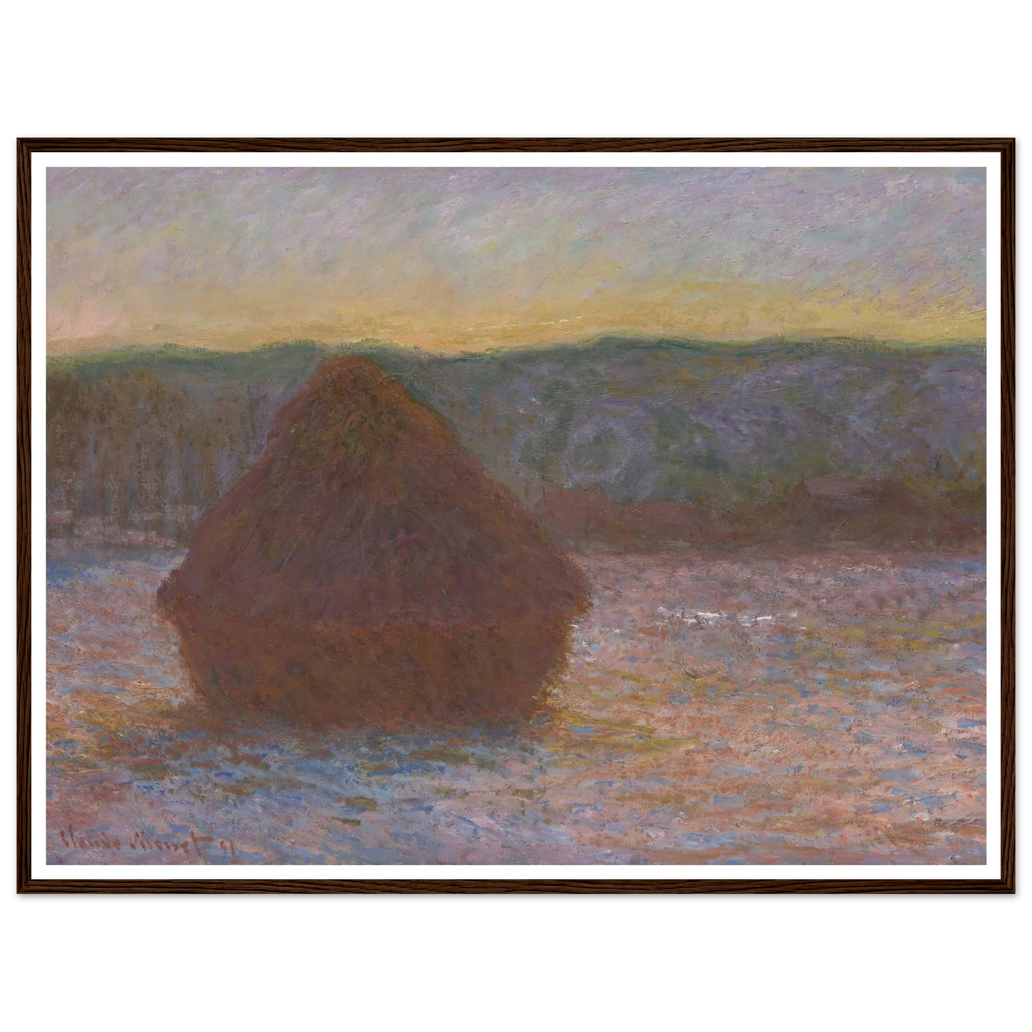 Stack of Wheat (Thaw, Sunset) (1890-91) Art Print | Claude Monet-Quipham Collections