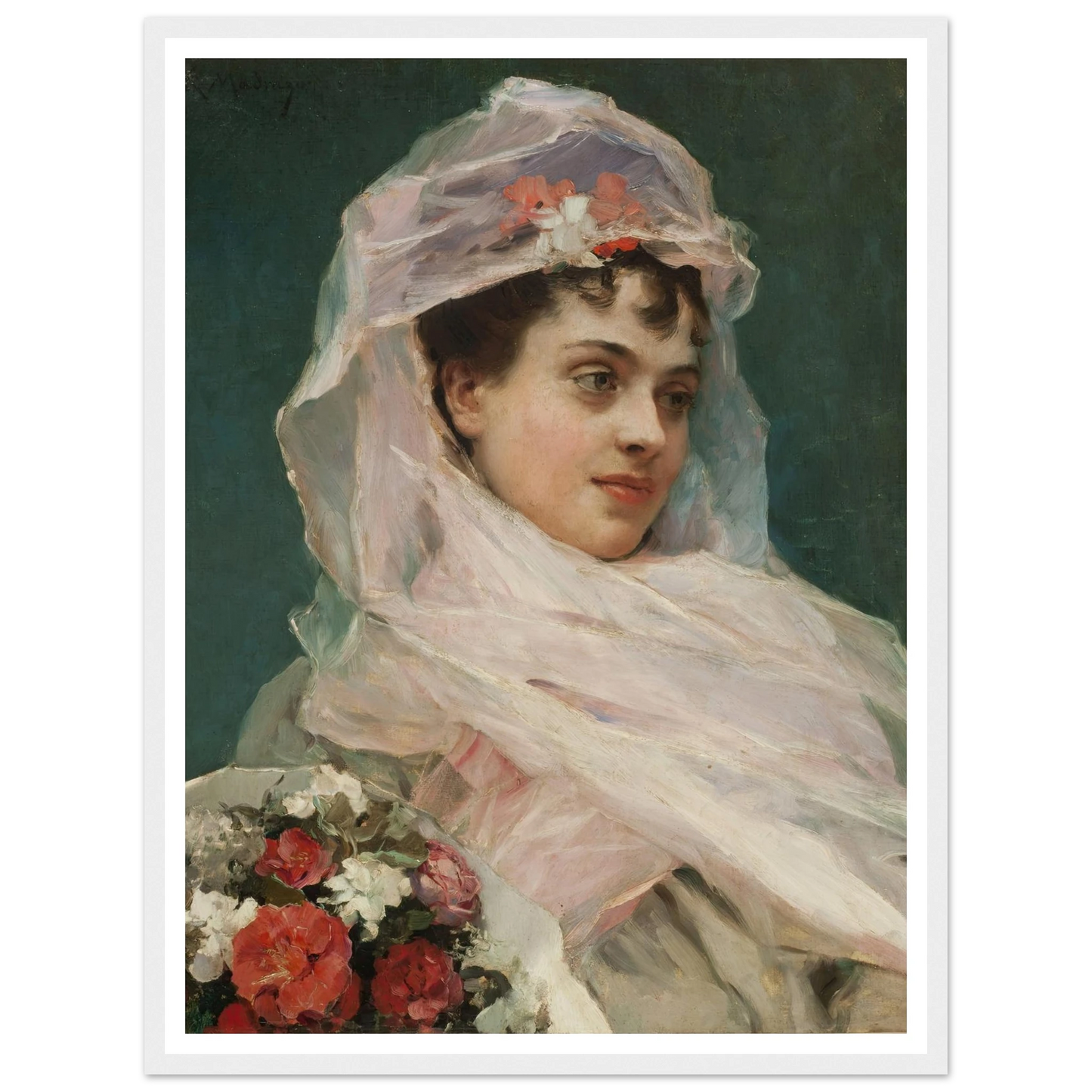 Aline Masson con tocado de gasa. (1880) Art Print | Raimundo de Madrazo y Garreta-Quipham Collections