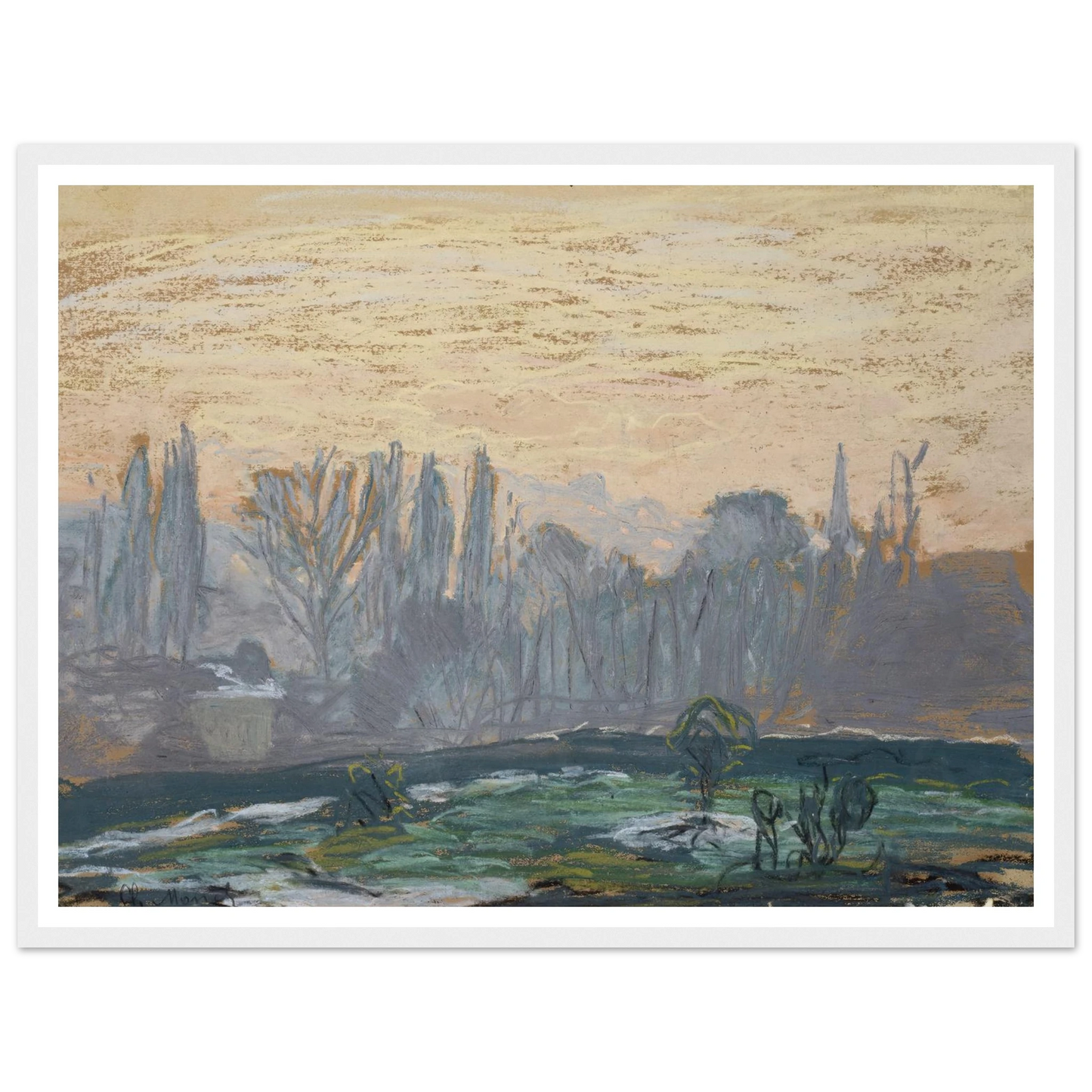 Winter Landscape with Evening Sky (ca. 1870 – 1880) Art Print | Claude Monet-Quipham Collections