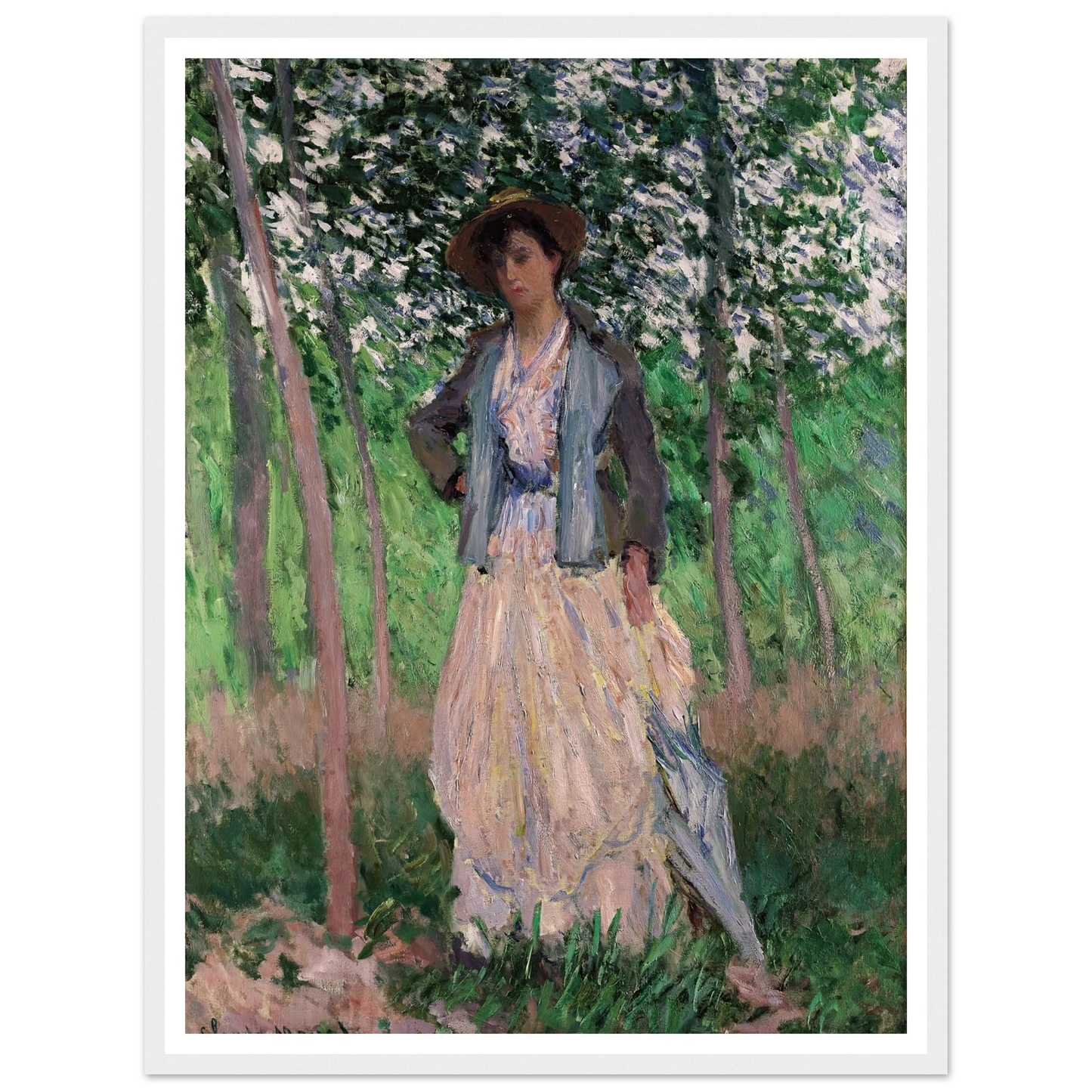 The Stroller (Suzanne Hoschedé, later Mrs. Theodore Earl Butler, 1868–1899) (1887) Art Print | Claude Monet-Quipham Collections