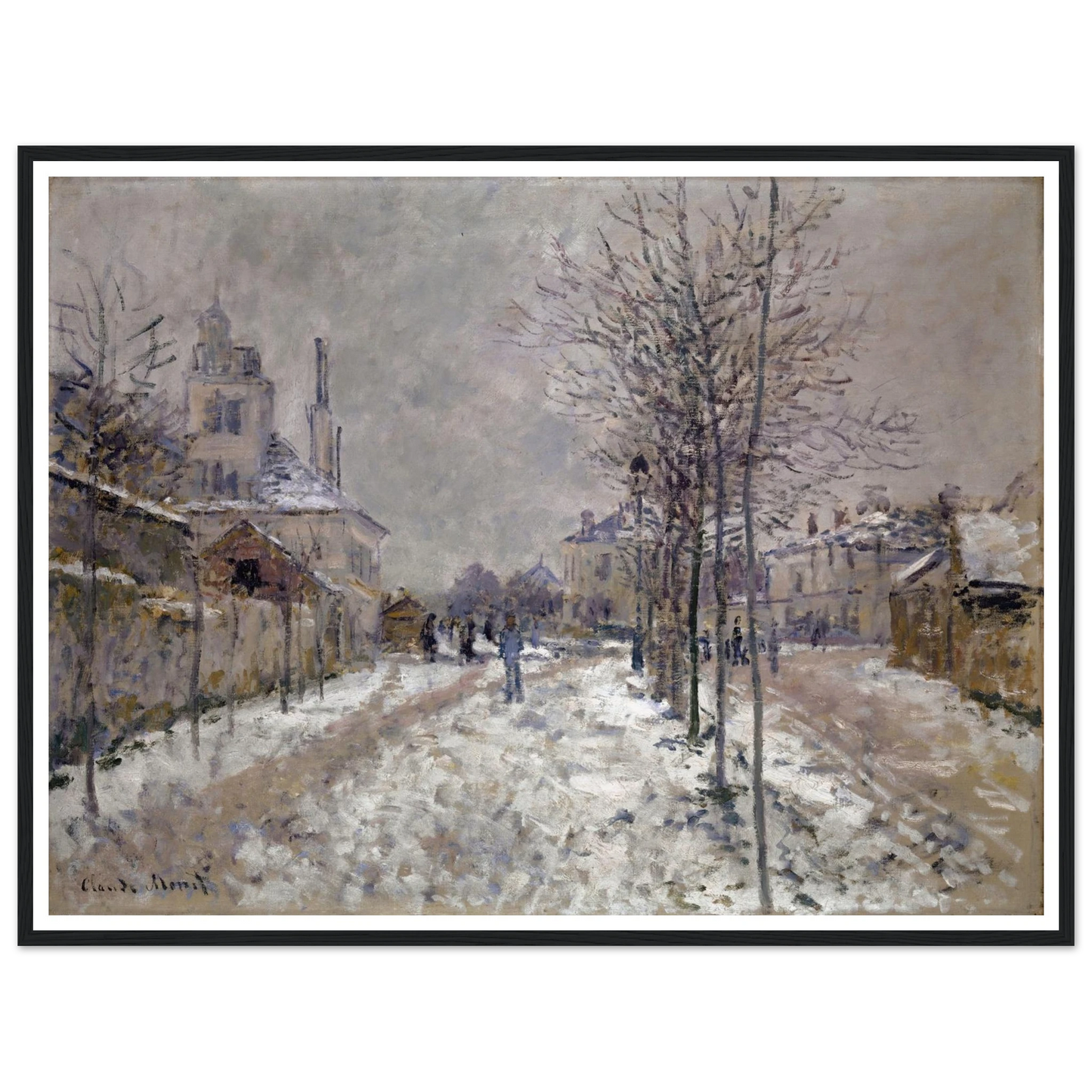 The Snow-Covered Boulevard De Pontoise In Argenteuil (1875) Art Print | Claude Monet-Quipham Collections