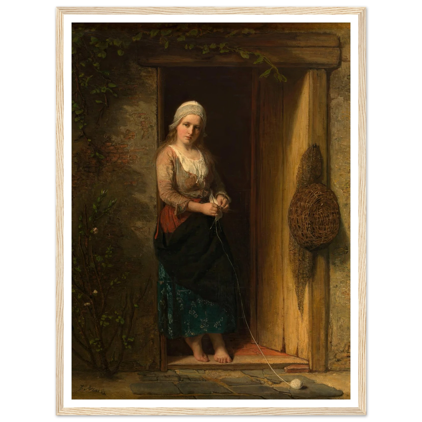Ida, the Fisherman’s Daughter at the Doorway (1851) Art Print | Jozef Israels-Quipham Collections